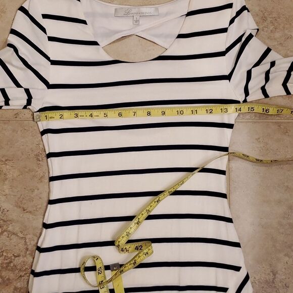 Lovers + Friends sweet surrender bodycon white and navy blue dress - Picture 10 of 15